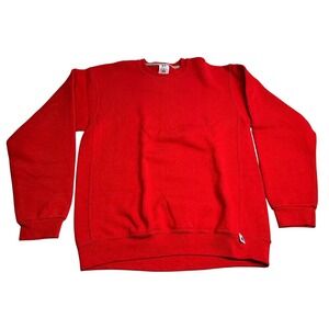 Vintage Y2K Russell Ath Sweatshirt Adult M (youth XL) Blank Red USA Made Sweater